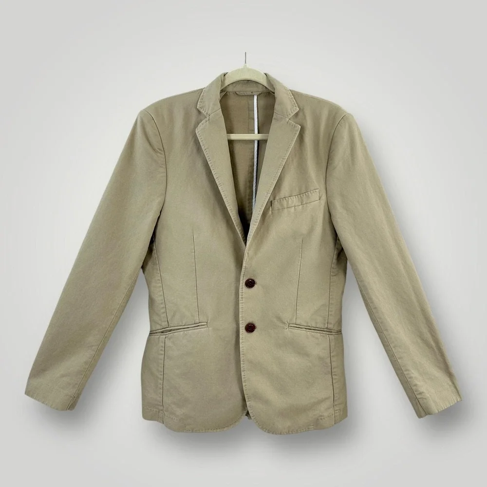 Scotch & Soda The Summer Blazer Mens Size Small Beige Cotton Linen Casual Jacket